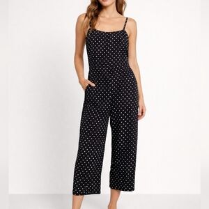 Old Navy Black and White Spotted Jumpsuit